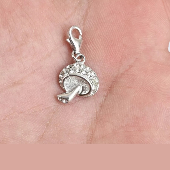 karma by Avelon Jewelry - Sterling silver &white Topaz mushroom charm